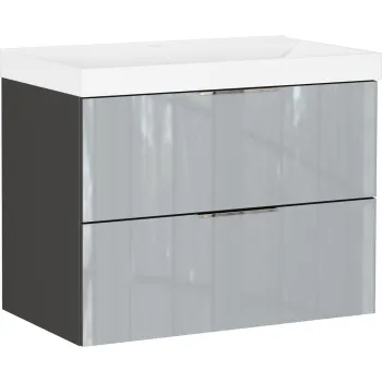 Dulap sub chiuveta gri suspendat cu aspect lucios 81x65 cm Celano - Germania imagine