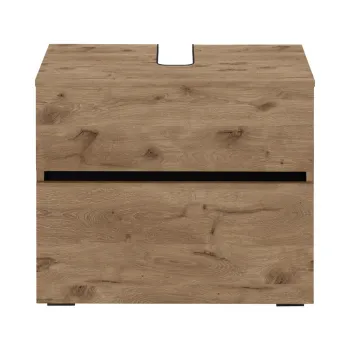 Dulap sub chiuveta in culoare naturala cu aspect de lemn de stejar 60x55 cm Wisla - Storaa imagine