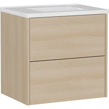 Dulap sub chiuveta in culoare naturala suspendat cu aspect de lemn de stejar 61x61 cm Bodera - Germania imagine