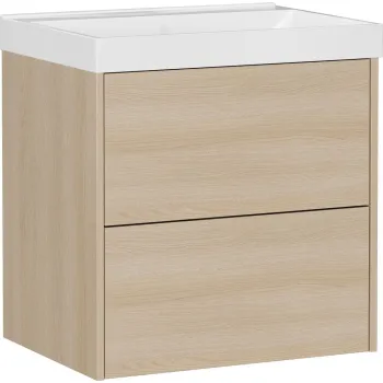 Dulap sub chiuveta in culoare naturala suspendat cu aspect de lemn de stejar 61x65 cm Bodera - Germania imagine