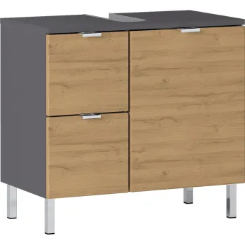 Dulap sub chiuveta in decor de stejar Germania Mauresa, latime 60 cm imagine