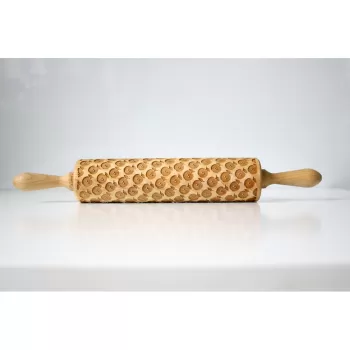 Facalet din lemn cu model pentru aluat Valek Apples imagine