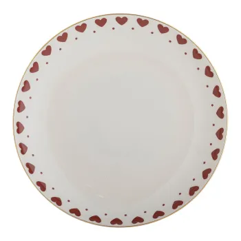 Farfurie alba din gresie o 26,5 cm cu model de Craciun Jolly - Bloomingville imagine
