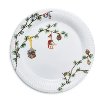 Farfurie alba din portelan o 27 cm cu model de Craciun Hammershoi Christmas - Kahler Design imagine