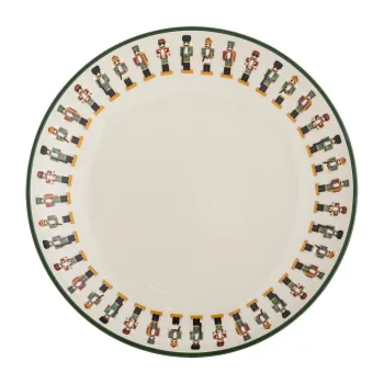 Farfurie crem pentru desert din gresie o 16 cm cu model de Craciun Jolly - Bloomingville imagine