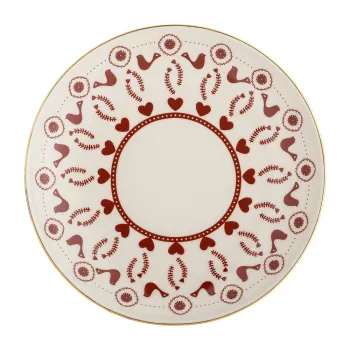 Farfurie crem pentru desert din gresie o 16 cm cu model de Craciun Jolly - Bloomingville imagine