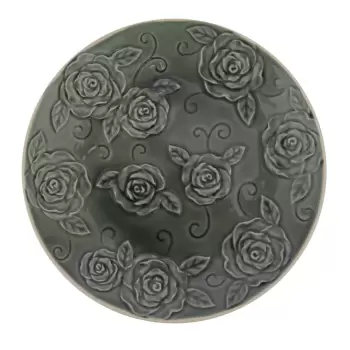 Farfurie decorativa Antic Line Roses, ? 25,5 cm, verde inchis imagine