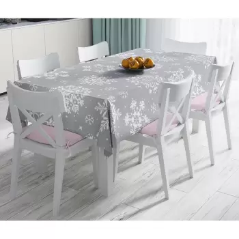 Fata de masa din amestec de bumbac cu model de Craciun Minimalist Cushion Covers Holly Night, 140 x 180 cm imagine