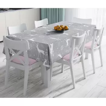 Fata de masa din amestec de bumbac cu model de Craciun Minimalist Cushion Covers Winter Wonderland, 140 x 180 cm imagine