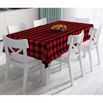 Fata de masa din amestec de bumbac Minimalist Cushion Covers Tartan, 140 x 180 cm imagine