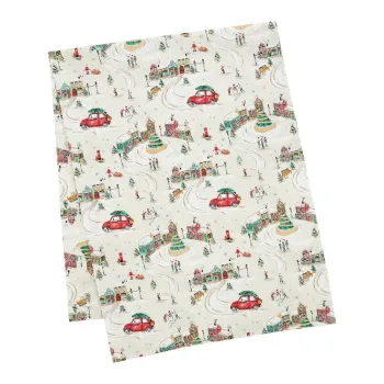 Fata de masa din bumbac 137x229 cm Christmas Town - Catherine Lansfield imagine