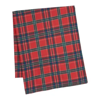 Fata de masa din bumbac 178x137 cm cu model de Craciun Christmas Tartan Check - Catherine Lansfield imagine