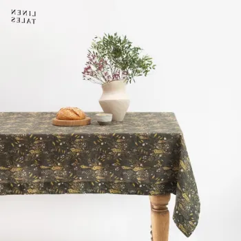 Fata de masa din in 140x250 cm Woodland - Linen Tales imagine