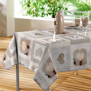 Fata de masa lavabila din PVC 140x240 cm Cosy Coeur - douceur d'interieur imagine