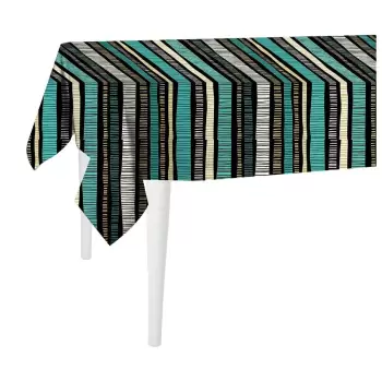 Fata de masa Mike & Co. NEW YORK Jungle Stripes, 300 x 140 cm, negru-verde imagine