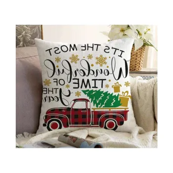 Fata de perna 43x43 cm cu model de Craciun Full Ride - Mila Home imagine