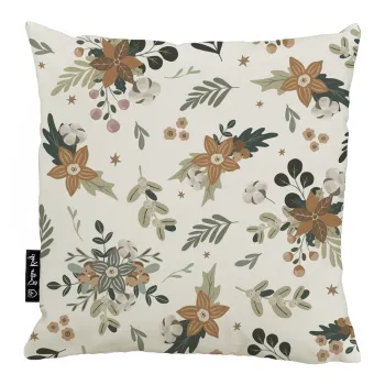 Fata de perna 45x45 cm cu model de Craciun Festive Flowers - Butter Kings imagine