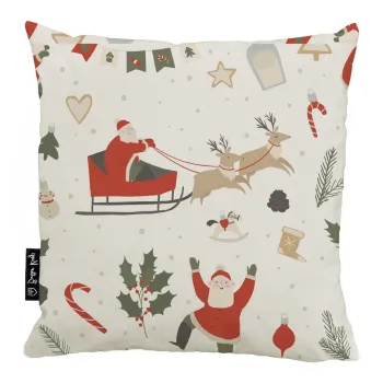 Fata de perna 45x45 cm cu model de Craciun Happy Santa - Butter Kings imagine