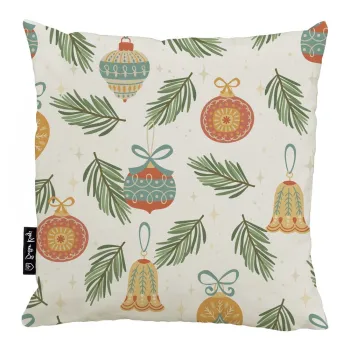 Fata de perna 45x45 cm cu model de Craciun Retro Cute Ornaments - Butter Kings imagine
