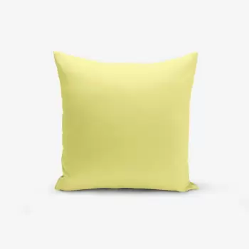 Fata de perna cu amestec de bumbac Minimalist Cushion Covers , 45 x 45 cm, galben imagine