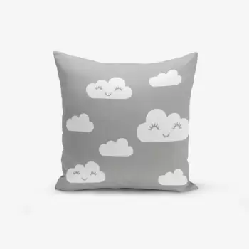 Fata de perna cu amestec din bumbac Minimalist Cushion Covers Grey Background Cloud, 45 x 45 cm imagine