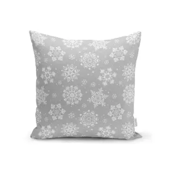 Fata de perna cu model de Craciun Minimalist Cushion Covers Snowflakes, 42 x 42 cm imagine
