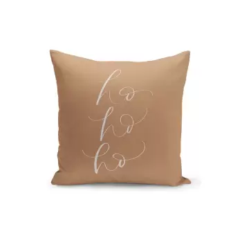 Fata de perna decorativa cu model de Craciun Kate Louise Christmas Noel, 43 x 43 cm, maro imagine