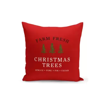 Fata de perna decorativa cu model de Craciun Kate Louise Christmas Noel, 43 x 43 cm, rosu imagine