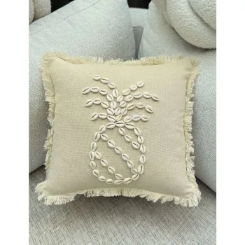 Fata de perna din bumbac 43x43 cm Seashells - Mioli Decor imagine