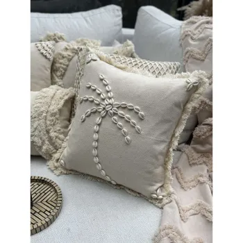 Fata de perna din bumbac 43x43 cm Seashells - Mioli Decor imagine