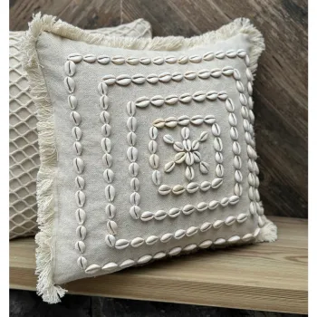 Fata de perna din bumbac 43x43 cm Seashells - Mioli Decor imagine