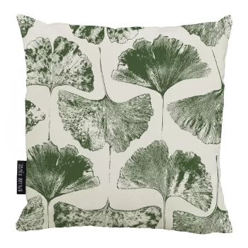 Fata de perna din bumbac Butter Kings Ginkgo Biloba, 50 x 50 cm, verde-alb imagine