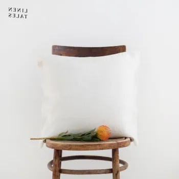 Fata de perna din in 40x40 cm White - Linen Tales imagine