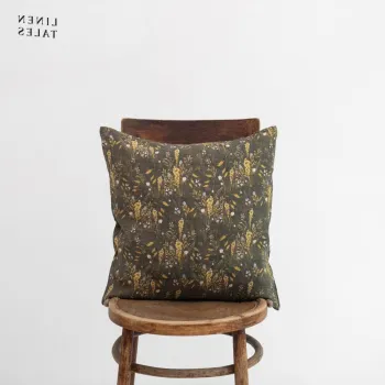 Fata de perna din in 45x45 cm Woodland - Linen Tales imagine