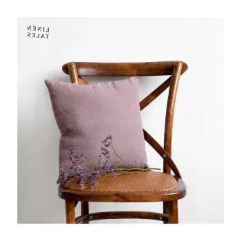 Fata de perna din in 50x50 cm Ashes of Roses - Linen Tales imagine