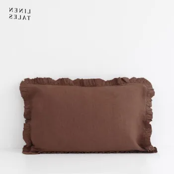 Fata de perna din in 50x60 cm Chocolate - Linen Tales imagine