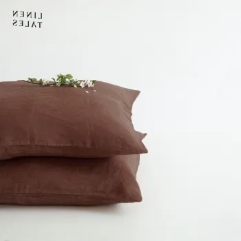 Fata de perna din in 50x70 cm Chocolate - Linen Tales imagine
