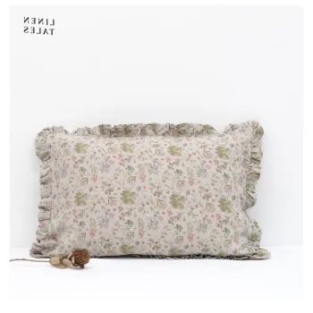 Fata de perna din in 65x65 cm Botany 2 - Linen Tales imagine