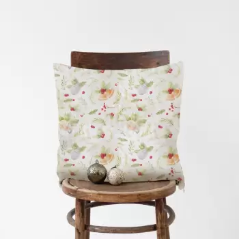 Fata de perna din in cu model de Craciun Linen Tales Merry, 40 x 40 cm imagine