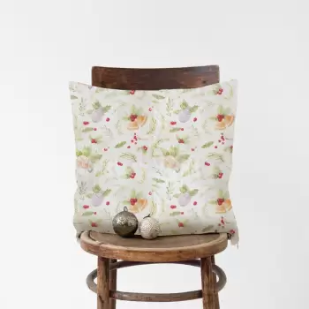 Fata de perna din in cu model de Craciun Linen Tales Merry, 50 x 50 cm imagine