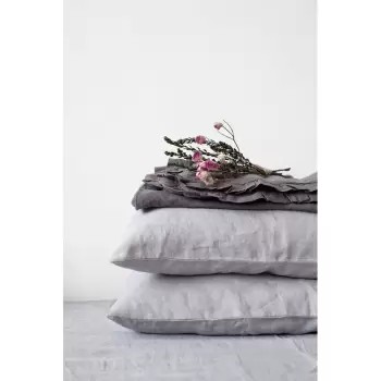 Fata de perna din in Linen Tales, 70 x 90 cm, gri deschis imagine