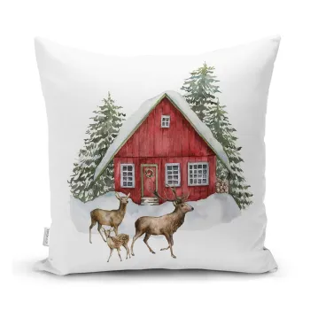 Fata de perna din material textil 43x43 cm cu model de Craciun - Mila Home imagine