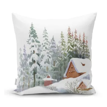 Fata de perna din material textil 43x43 cm cu model de Craciun - Mila Home imagine