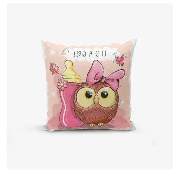Fata de perna pentru copii 43x43 cm Girl Owl - Mila Home imagine