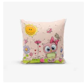 Fata de perna pentru copii 43x43 cm Pink Owl - Mila Home imagine