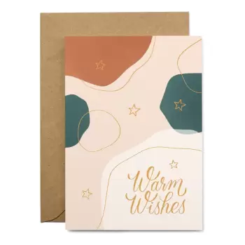 Felicitare cu plic din hartie reciclata pentru Craciun Printintin Warm Wishes, format A6 imagine