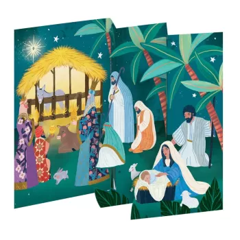 Felicitari de Craciun in set de 5 Away in the Manger - Roger la Borde imagine