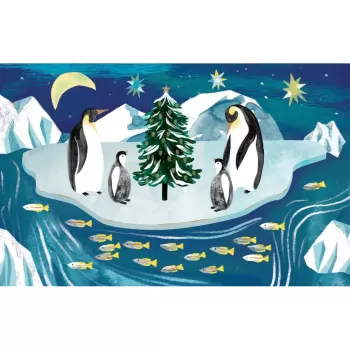 Felicitari de Craciun in set de 5 Go with the Floe - Roger la Borde imagine