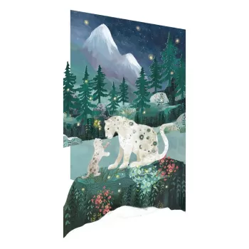 Felicitari de Craciun in set de 5 Snow Leopard - Roger la Borde imagine