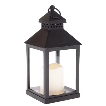 Felinar cu LED negru cu baterii (inaltime 20 cm) - Dakls imagine